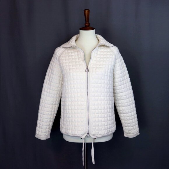 Akris 6 Medium Quilted Ivory Parka Jacket Blazer Coat - Picture 8 of 15